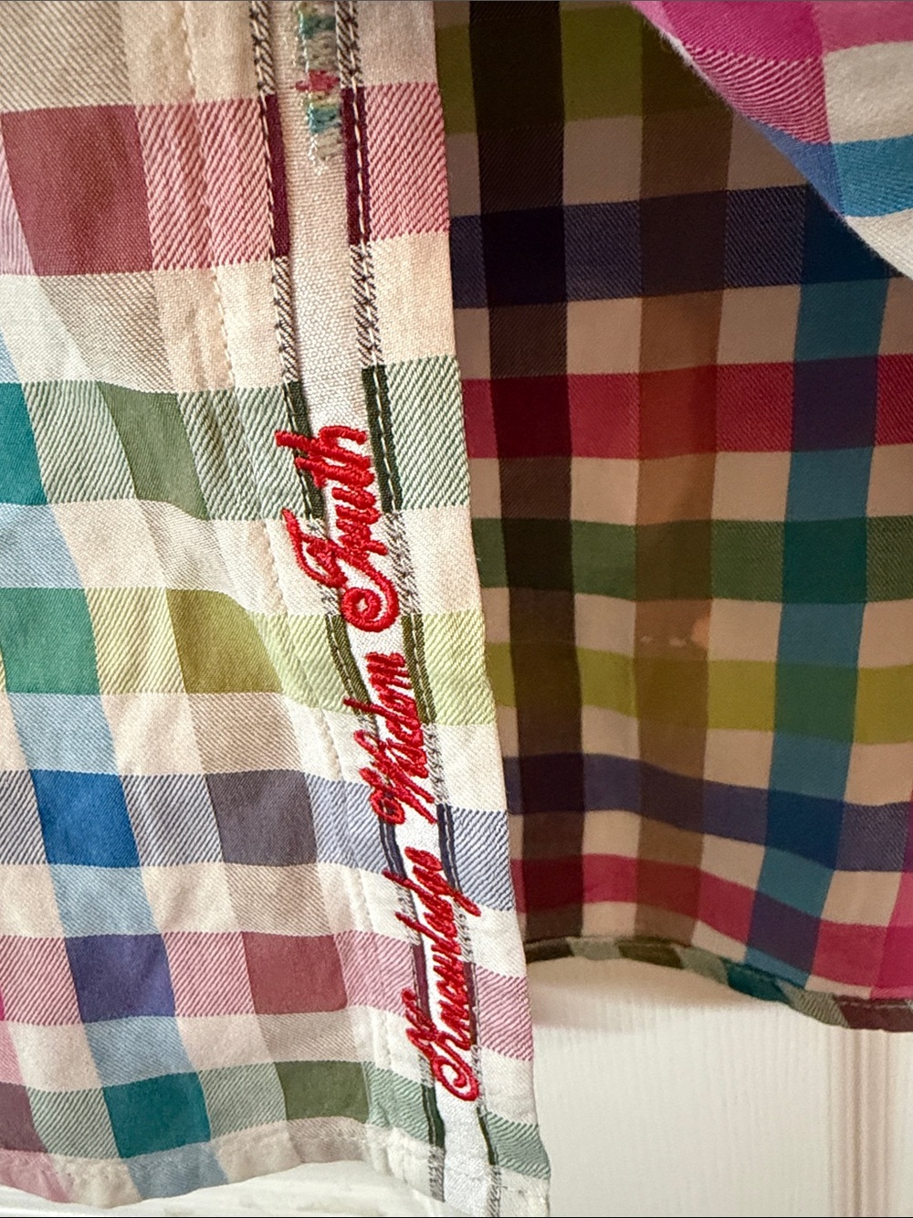 Robert Graham Multicolor Plaid Button-Down Shirt (Green, Blue, Pink, White) - Picture 2 of 5